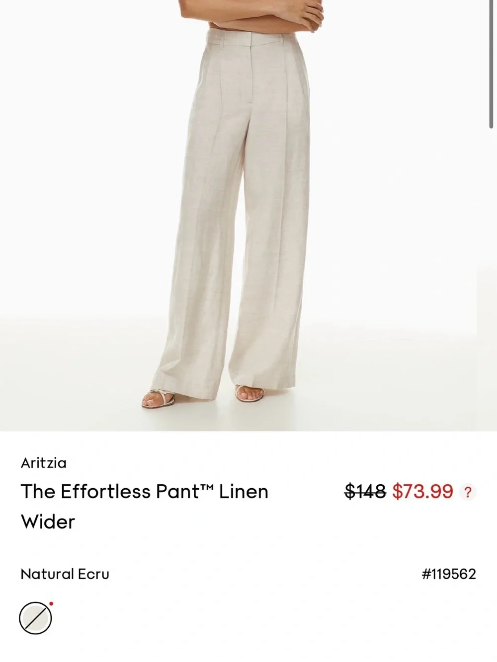 Aritzia Wilfred The Effortless Pant Linen Blend Pleated Front